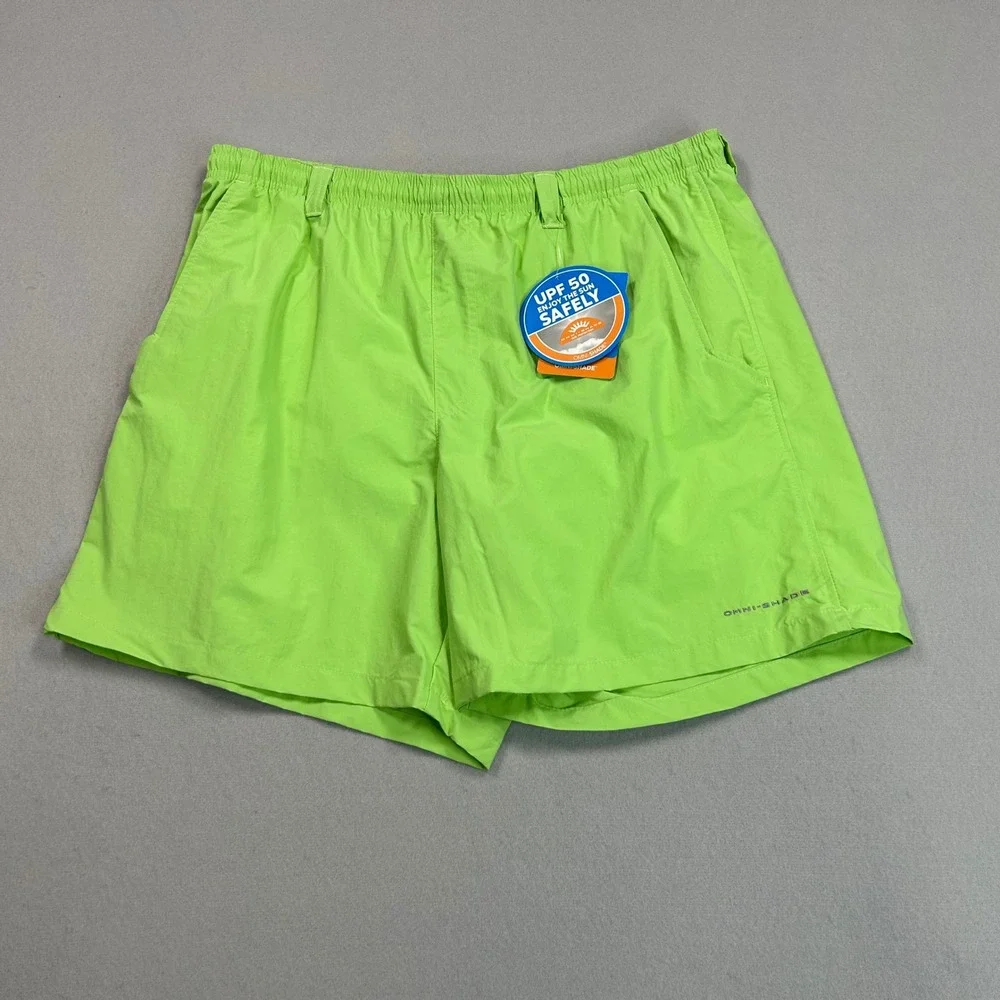 Columbia Backcast III Water Short Mens L Lime Green Omni-Shade UPF 50 FM4009-332